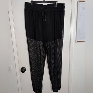 Forever 21 Black Mesh Jogger Pants